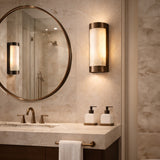 Liang & Eimil Verta IP44 Wall Light - Natural Selenite Glass and Brushed Bronze