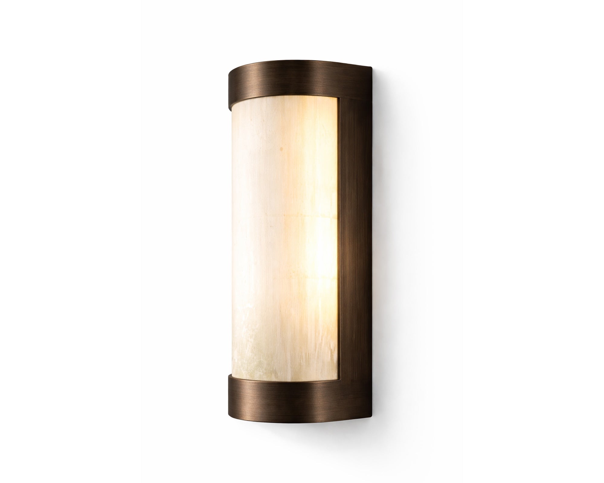 Liang & Eimil Verta IP44 Wall Light - Natural Selenite Glass and Brushed Bronze