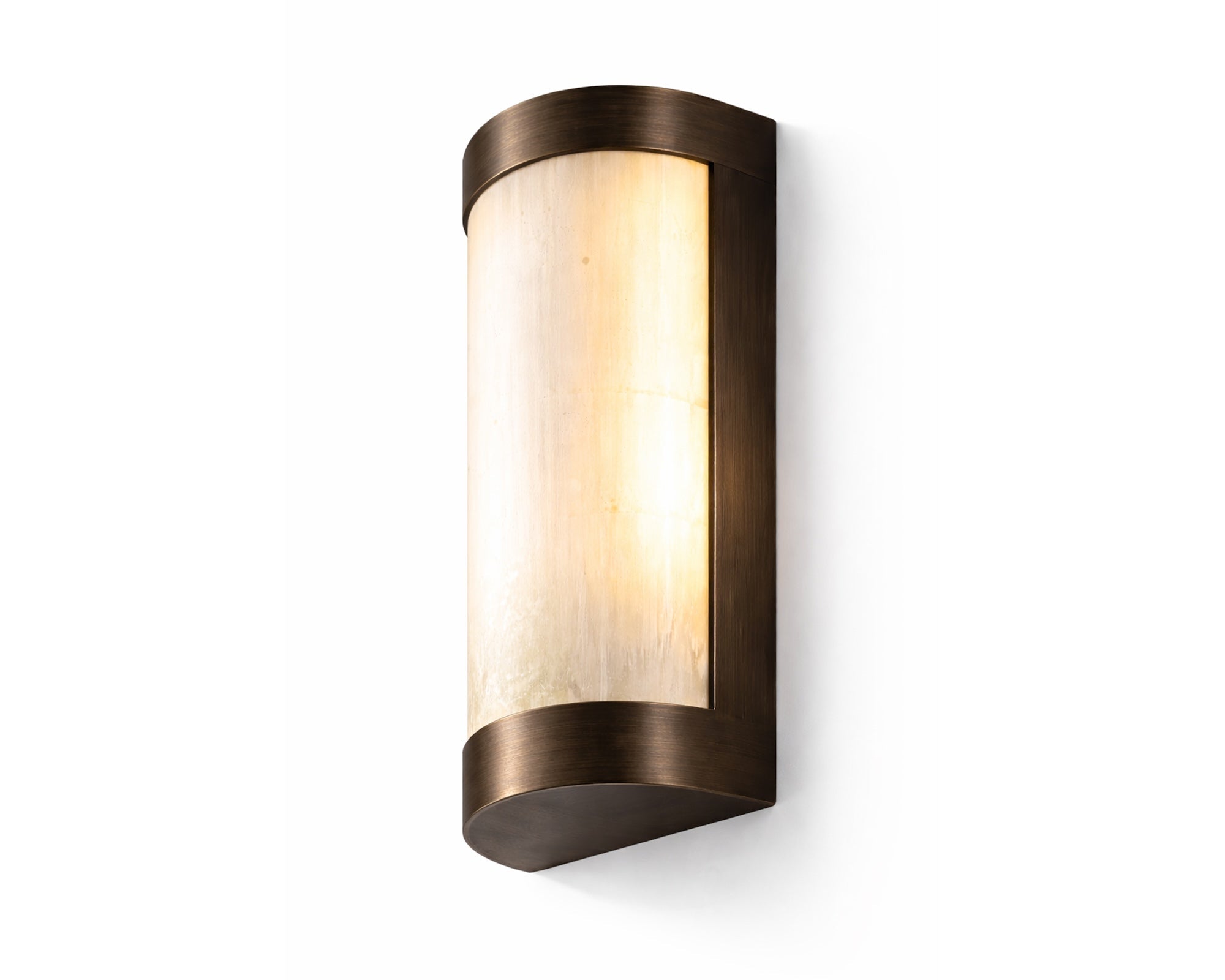 Liang & Eimil Verta IP44 Wall Light - Natural Selenite Glass and Brushed Bronze