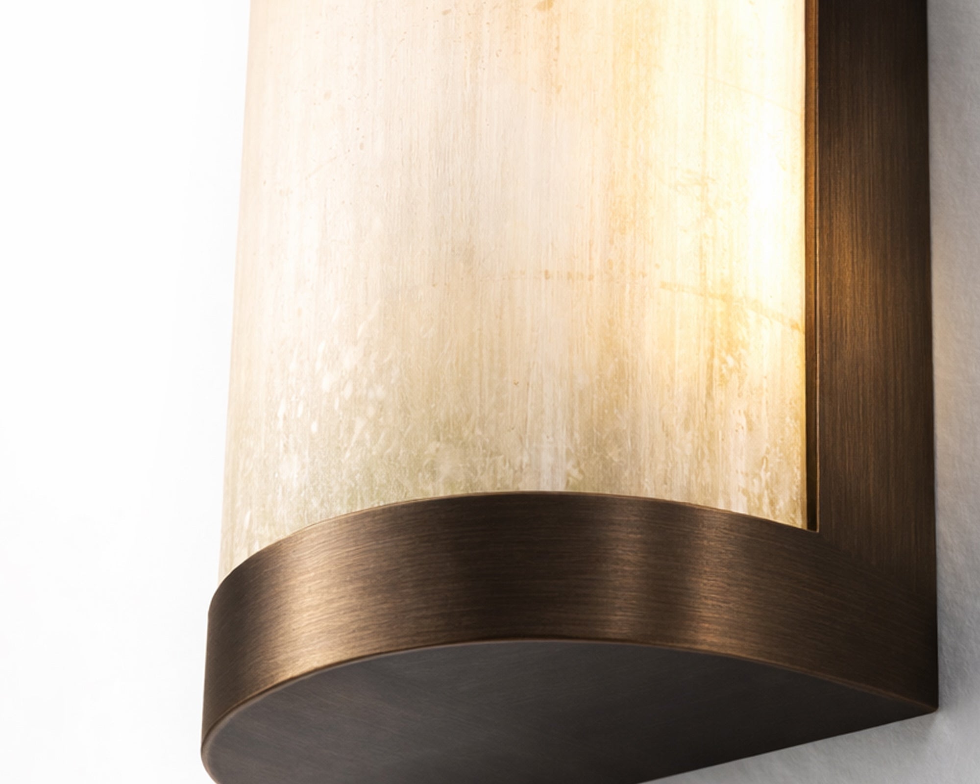 Liang & Eimil Verta IP44 Wall Light - Natural Selenite Glass and Brushed Bronze