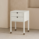 Liang & Eimil Alcudia Bedside Table - Ivory Brushed/Antique Brass