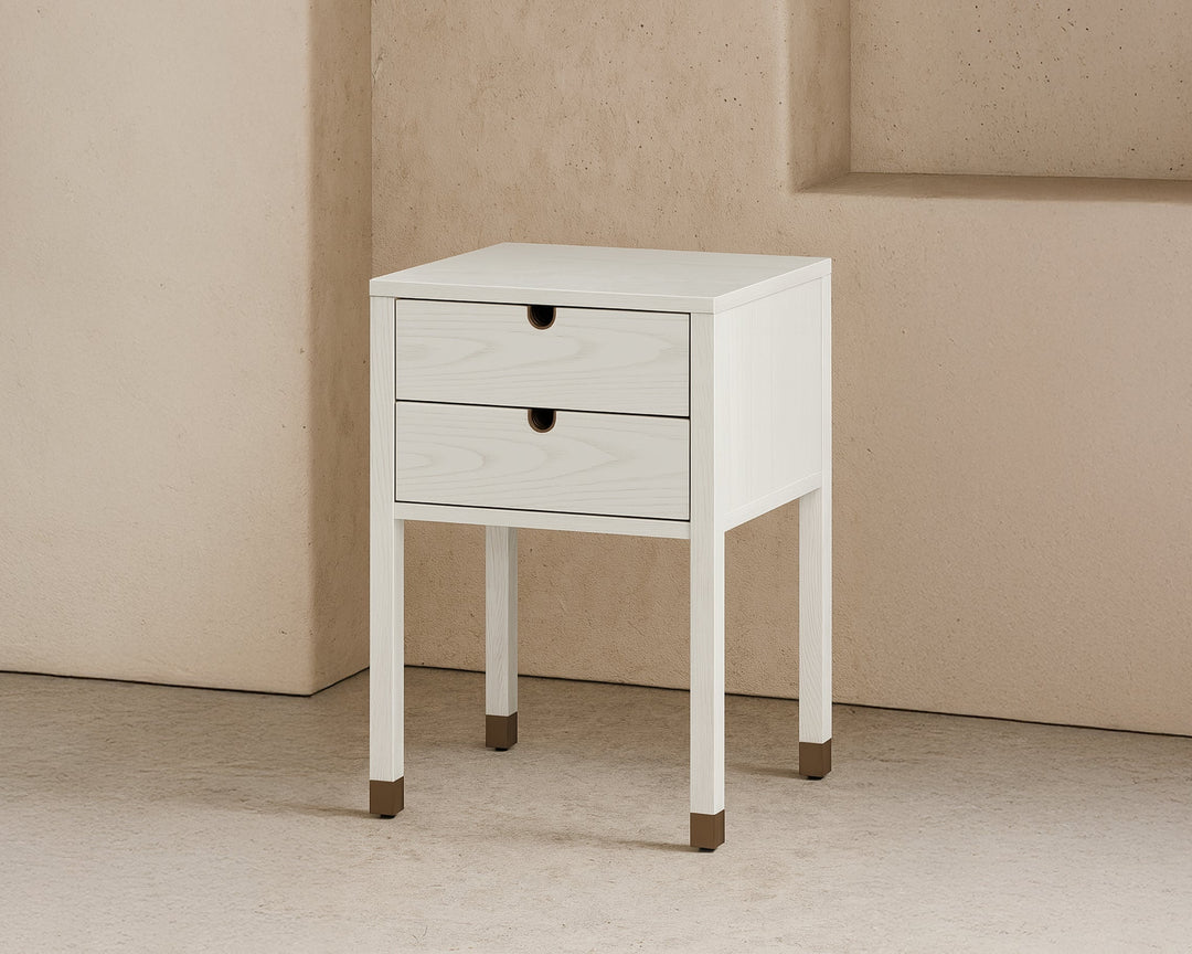 Liang & Eimil Alcudia Bedside Table - Ivory Brushed/Antique Brass ...