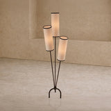 Liang & Eimil Trevi Floor Lamp – White Linen/Black Metal