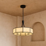 Liang & Eimil Allen Pendant Lamp – Alabaster Effect and Black Metal