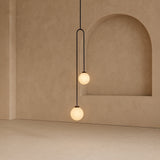 Liang & Eimil Arket Pendant Light – White Frosted Glass Globe/Black Metal