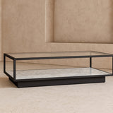 Liang & Eimil Belmon Coffee Table – Carrara Marble and Black Textured Metal