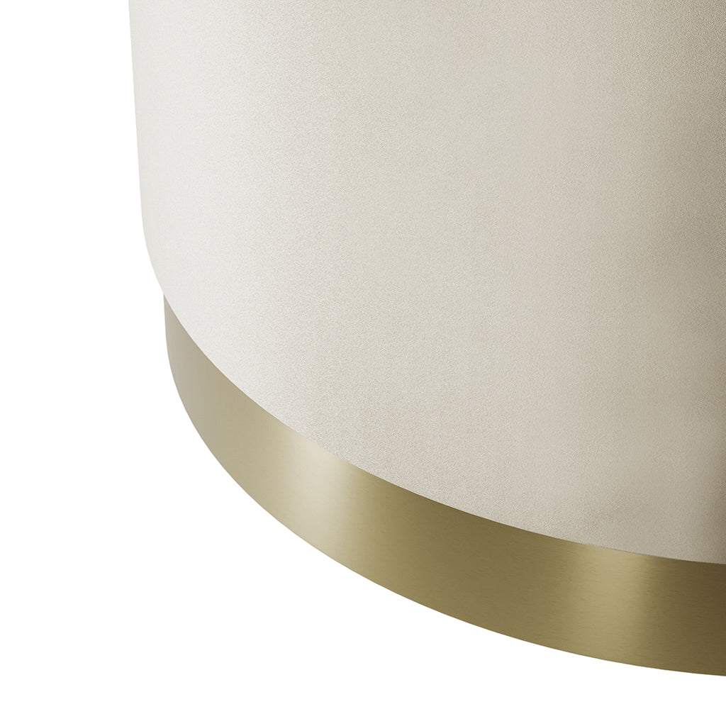 LPD Home Cream Velvet Pouffe – Large