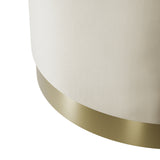 LPD Home Cream Velvet Pouffe – Large