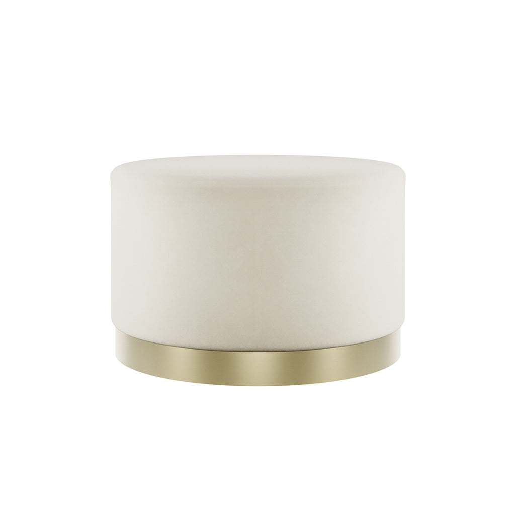LPD Home Cream Velvet Pouffe – Large