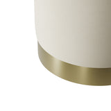 LPD Home Cream Velvet Pouffe – Small