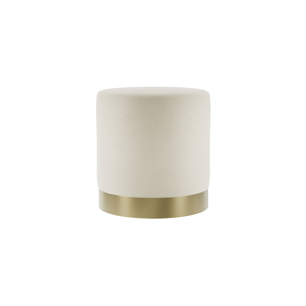 LPD Home Cream Velvet Pouffe – Small