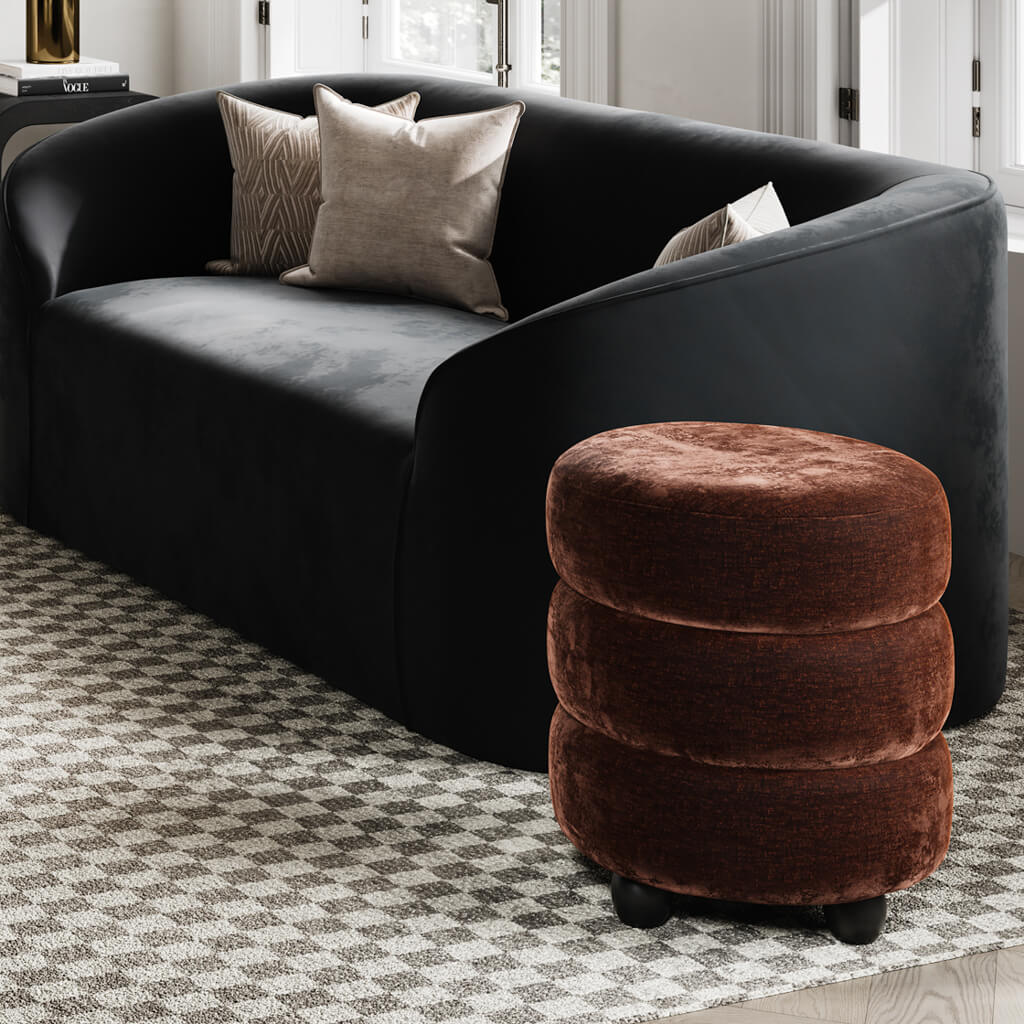 LPD Home Emi Stool – Brandy Chenille