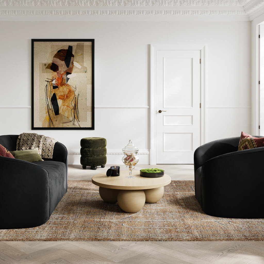 LPD Home Emi Stool – Olive Chenille