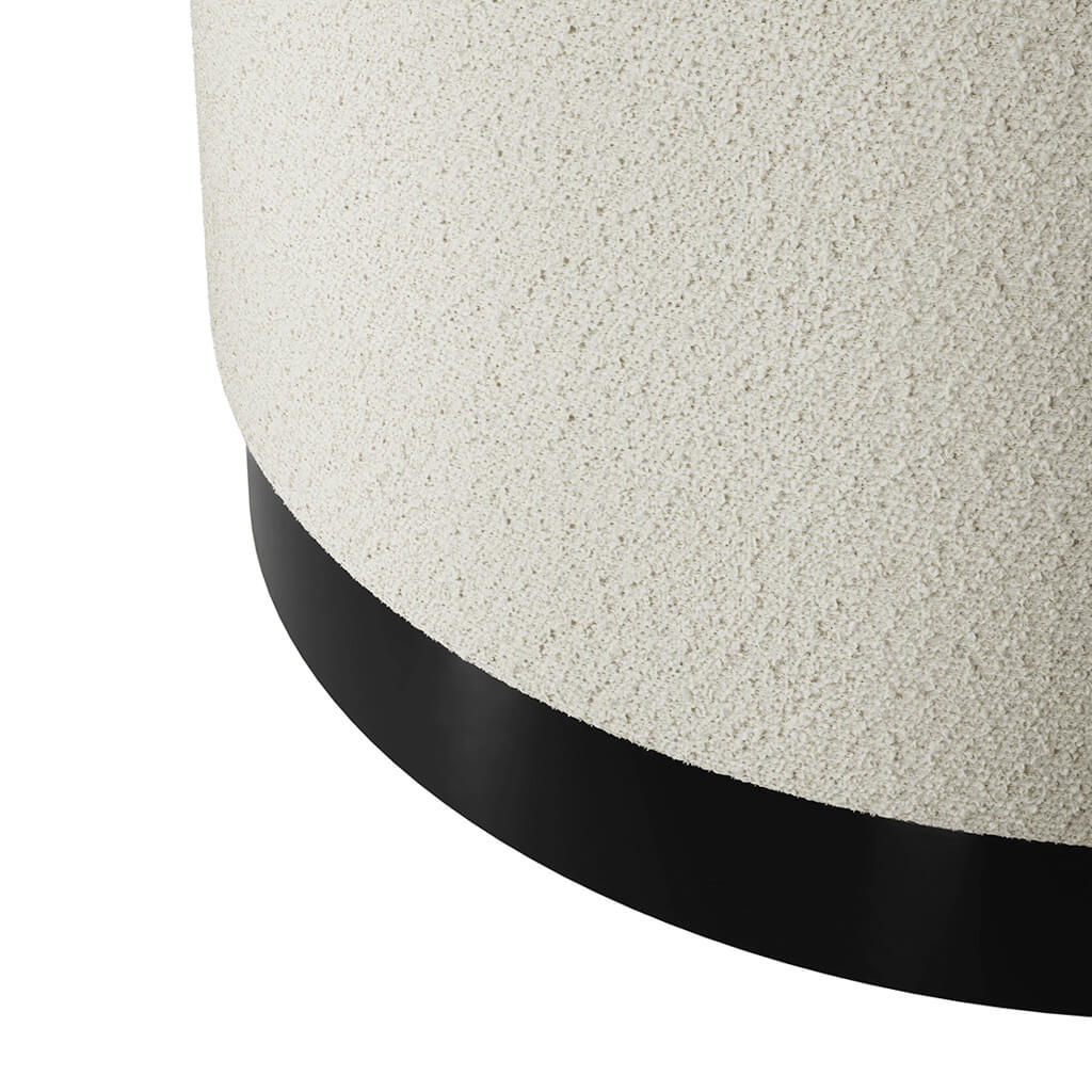 LPD Home Ivory Boucle Pouffe – Large