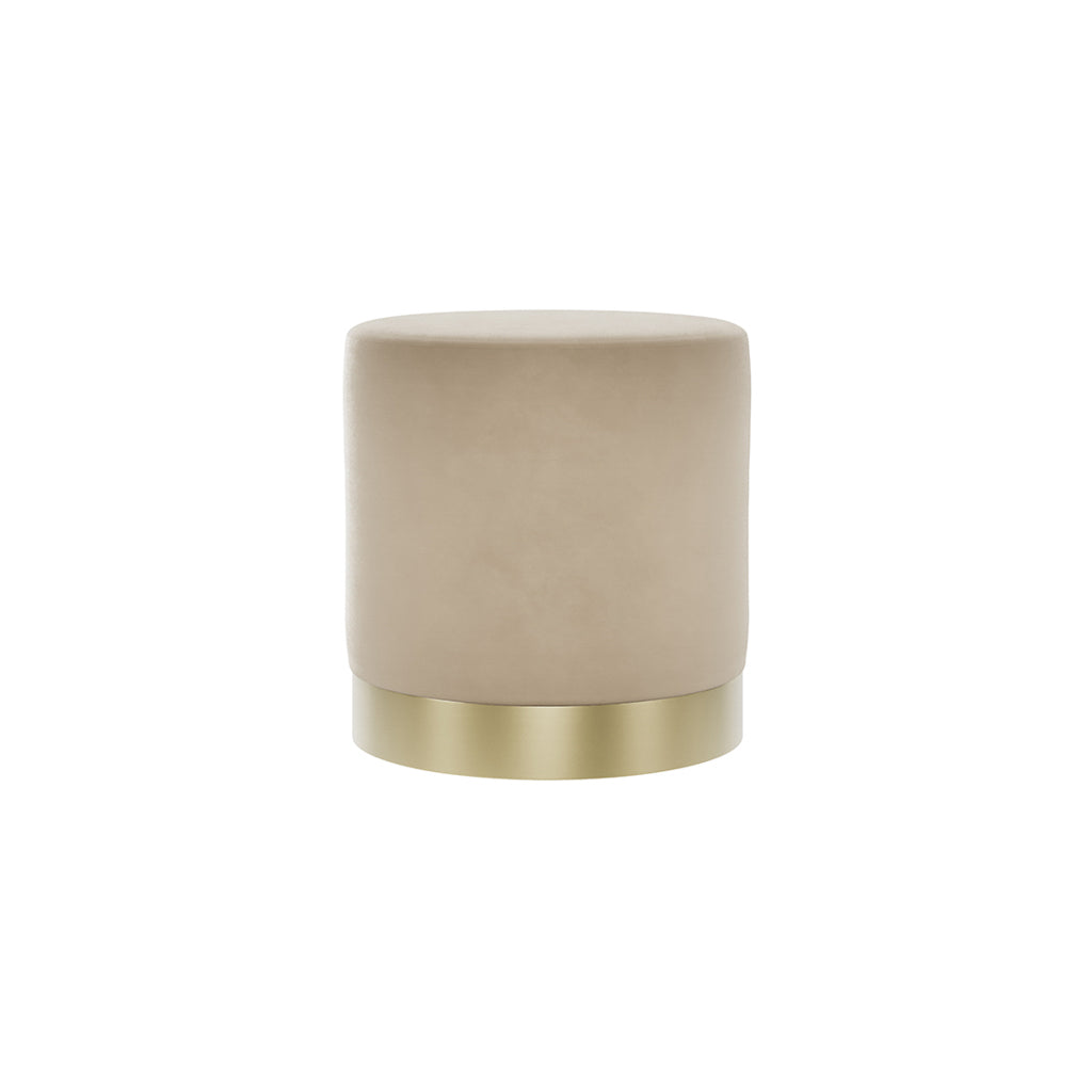 LPD Home Lara Beige Velvet Pouffe – Small