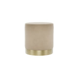 LPD Home Lara Beige Velvet Pouffe – Small