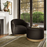 LPD Home Lara Black Boucle Pouffe – Large