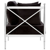 Laurent Chair with X-Frame and Metallic Silver Finish