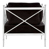 Laurent Chair with X-Frame and Metallic Silver Finish
