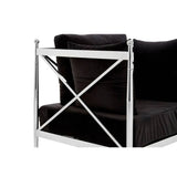 Laurent Chair with X-Frame and Metallic Silver Finish