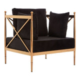 Laurent Chair with X-Frame and Metallic Rose Gold Finish