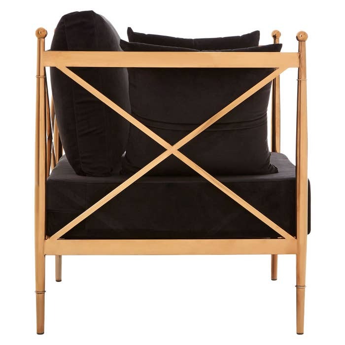 Laurent Chair with X-Frame and Metallic Rose Gold Finish