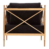 Laurent Chair with X-Frame and Metallic Rose Gold Finish