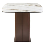 Leandro Dining Table – White Ceramic Marble Effect