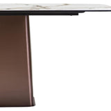 Leandro Dining Table – White Ceramic Marble Effect