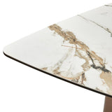 Leandro Dining Table – White Ceramic Marble Effect