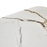 Leandro Dining Table – White Ceramic Marble Effect