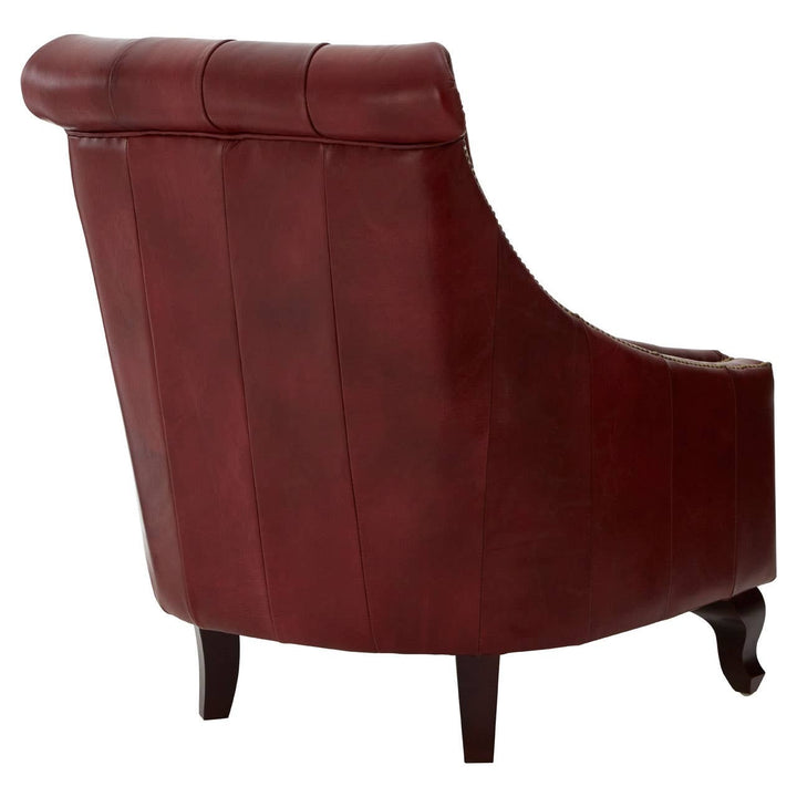 Leopold Studded Armchair – Red Leather