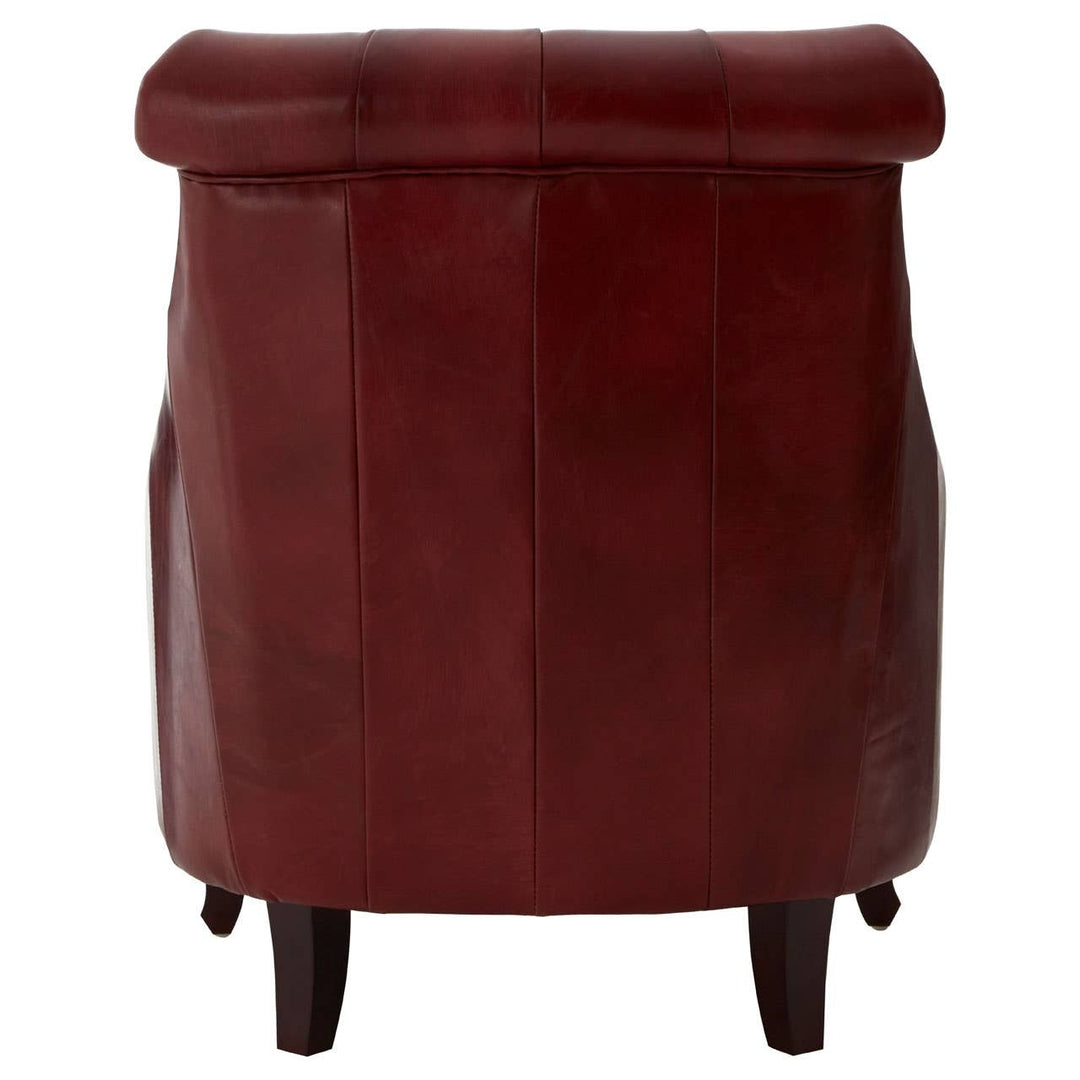 Leopold Studded Armchair – Red Leather