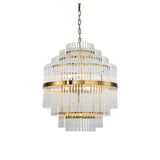 Liang & Eimil Gem Pendant Lamp with Brass Finish and Clear Glass Rods