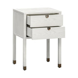 Liang & Eimil Alcudia Bedside Table - Ivory Brushed/Antique Brass