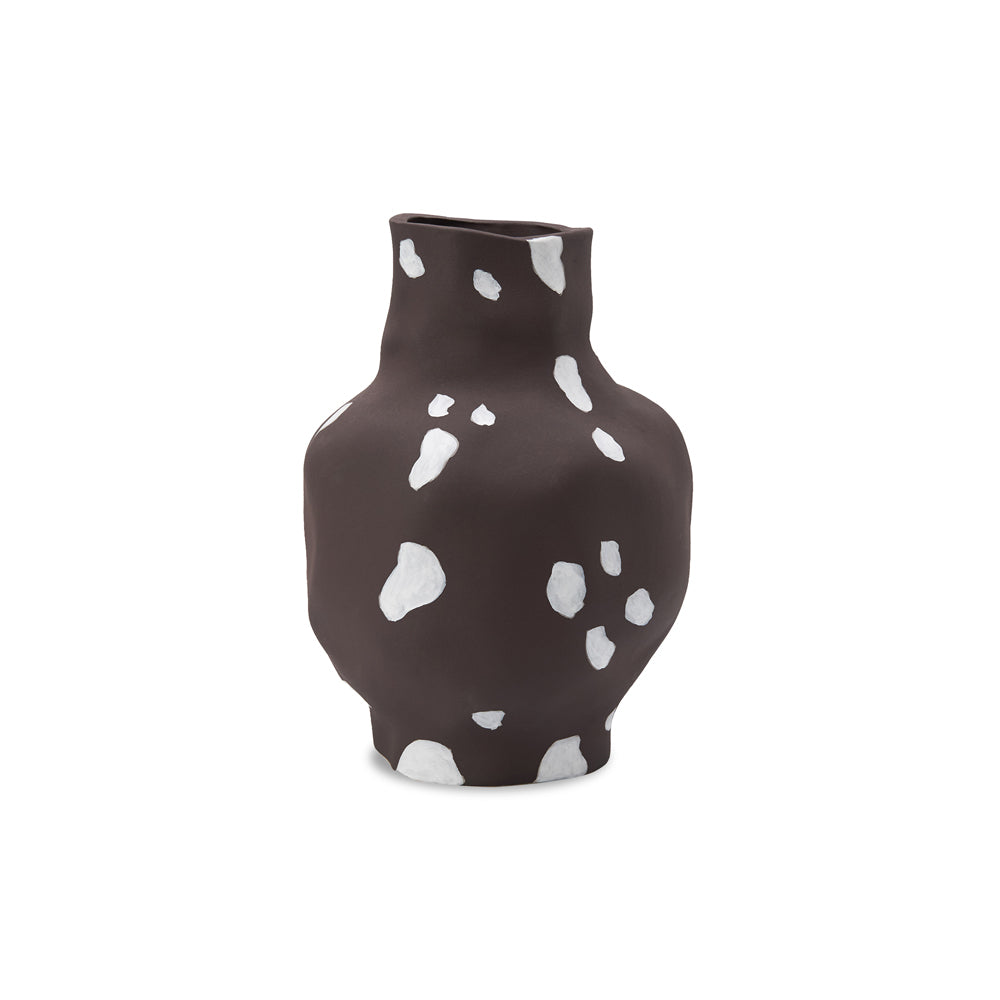 Liang & Eimil Bruno Ceramic Vase in Brown & White