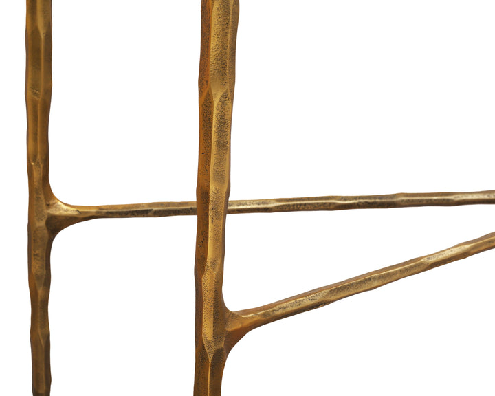 Liang & Eimil Cobra Console Table – Textured Antique Brass and Glass