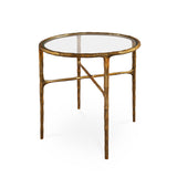 Liang & Eimil Cobra Side Table – Textured Antique Brass and Glass