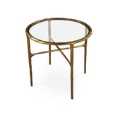 Liang & Eimil Cobra Side Table – Textured Antique Brass and Glass