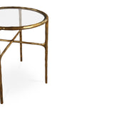 Liang & Eimil Cobra Side Table – Textured Antique Brass and Glass