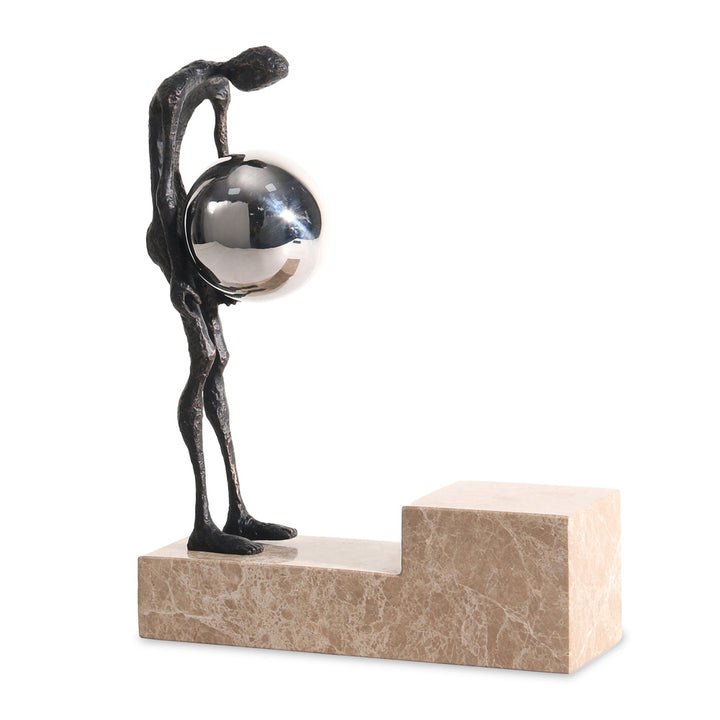 Liang & Eimil Contemplation Sculpture – Dark Bronze & Light Brown