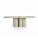 Liang & Eimil Corinthian Large Dining Table – Kaka Gold Natural Marble & Gloss Ivory
