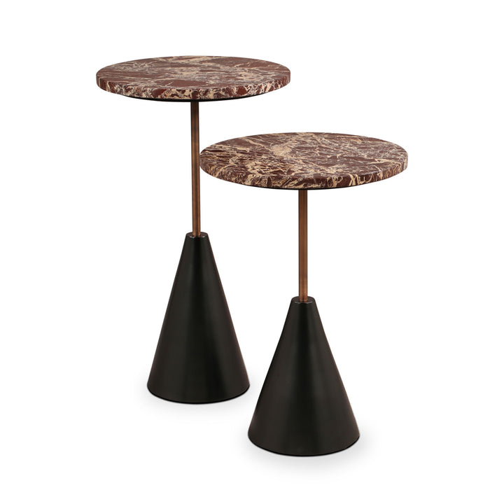 Liang & Eimil Ethan Side Table – Levante marble & Antique Bronze