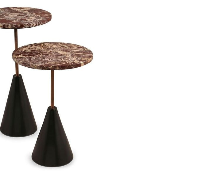Liang & Eimil Ethan Side Table – Levante marble & Antique Bronze