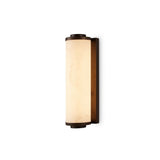 Liang & Eimil Fento IP44 Wall Lamp - Antique Bronze and Alabaster Effect - Small