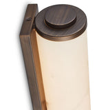 Liang & Eimil Fento IP44 Wall Lamp - Antique Bronze and Alabaster Effect - Small