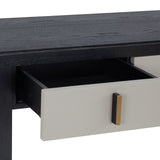 Liang & Eimil Garda Dressing Table – Wenge & Taupe Faux Leather