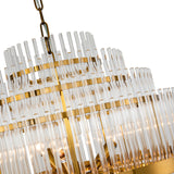 Liang & Eimil Gem Pendant Lamp with Brass Finish and Clear Glass Rods