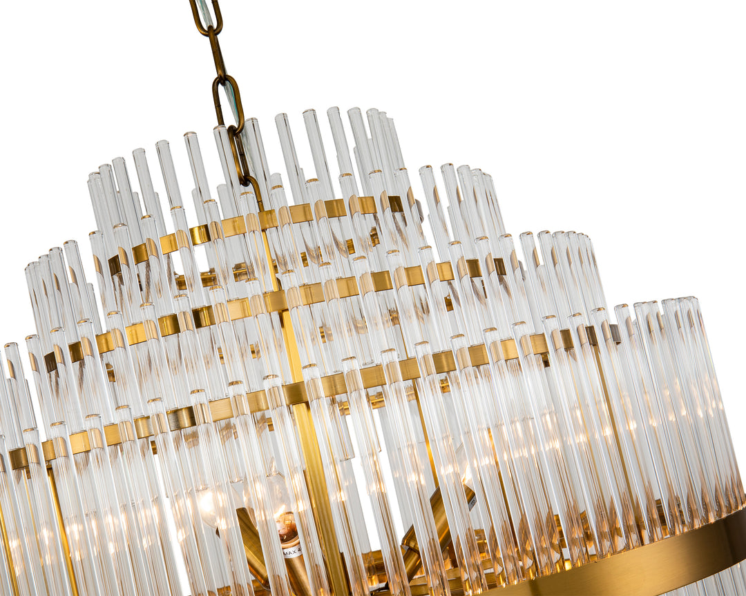 Liang & Eimil Gem Pendant Lamp with Brass Finish and Clear Glass Rods