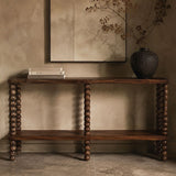 Liang & Eimil Legend Console Table – Brushed Mid Brown Acacia Wood